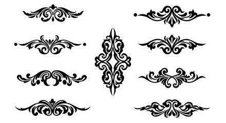 Elegant decorative flourishes collection for vintage design projects