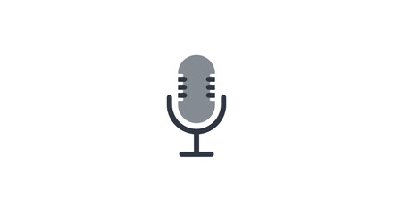 Minimalist microphone icon for audio and podcasting design projects