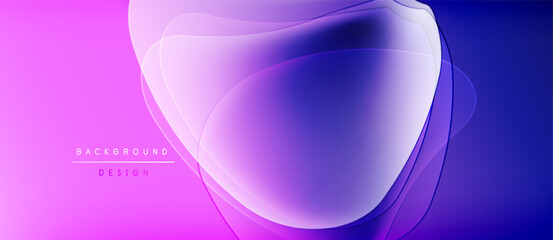 Abstract fluid shapes overlap, creating vibrant purple, blue gradient. Modern design element for backgrounds, presentations.