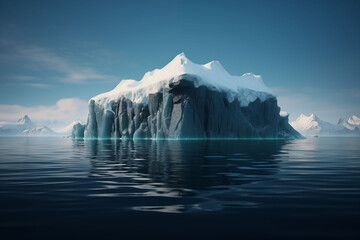 Icebergs that are both underwater and partially above water