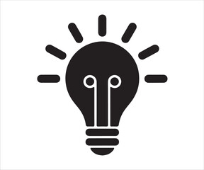 Lightbulb Icon with Rays for Innovation and Ideas
