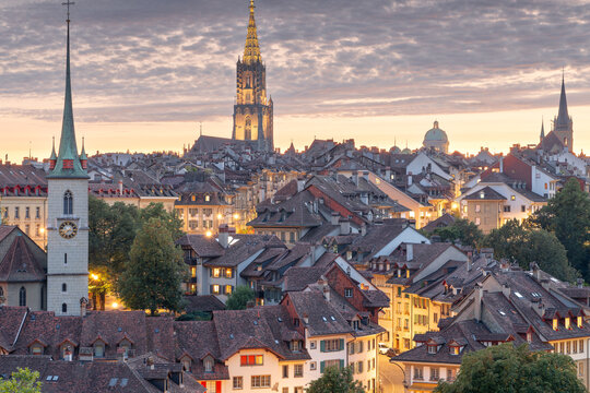Fototapeta Berne, Switerland Old Town at Dusk 46