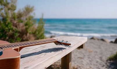 Obraz premium country beach guitar chill fusion