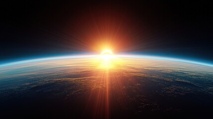 Fototapeta premium Sunrise Over Earth: A Spectacular View from Space