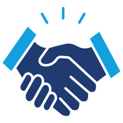 Handshake Flat Blue Icon