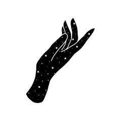 sun moon star and hand illustration