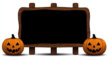 Halloween sign board isolated on white backgro. Spooky october placard cutout on simple backdrop festive decoration autumnal holiday party announcement scary design element trick