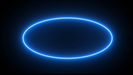 Abstract glowing neon line round illustration. Neon light circle frame loading icon background.