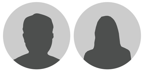 Avatar, user profile, person icon. Gender-neutral silhouette in grayscale. Flat vector illustration. Ideal for social media profiles, app icons, screensavers, and profile picture