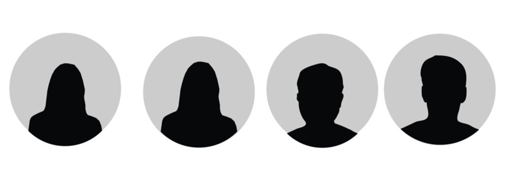 Avatar, user profile, person icon. Gender-neutral silhouette in grayscale. Flat vector illustration. Ideal for social media profiles, app icons, screensavers, and profile picture