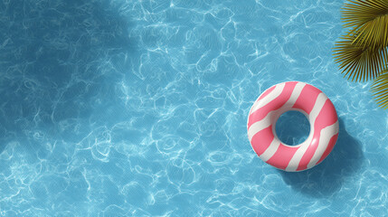 Swimming Pool, clear blue water with pool float