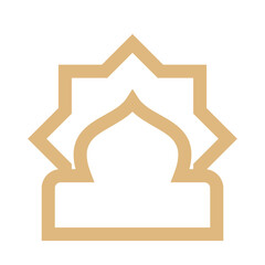 Geometric mosque dome with an eightpointed star outline. Perfect for islamic design projects, brochures, and websites.