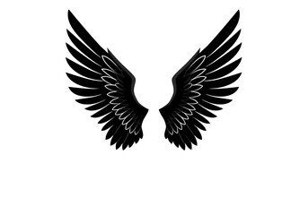 Obraz premium Dramatic Black Wings Perfect for Design Projects on transparent background