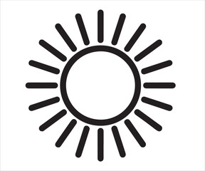 Sun Icon with Radiating Rays, Symbol of Energy and Light