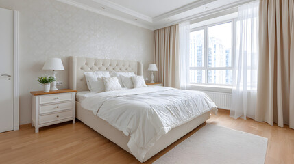 Modern Bedroom in Cream Tone