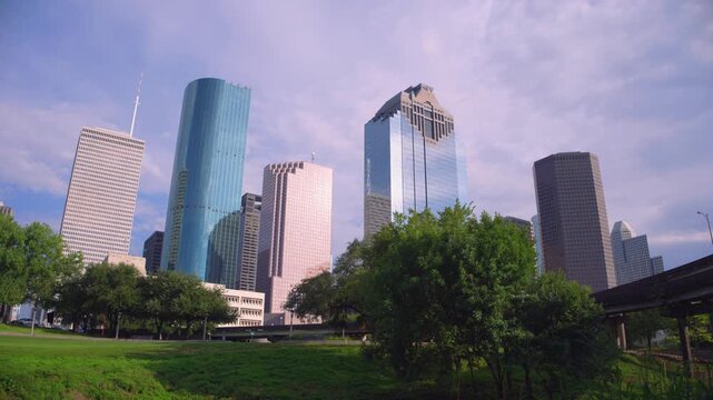Downtown Houston Texas Skyscrapers Reveal in 4K
