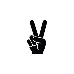 Fototapeta premium Peace Hand Sign Icon Vector, Finger Gesture, Hope Concept, Isolated Transparent