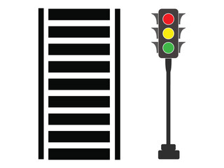 Crosswalk lines. pedestrian crossing icon. zebra crossing. vector illustration, crossover isolated on white background. Vector Illustration