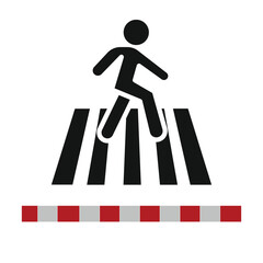 Crosswalk lines. pedestrian crossing icon. zebra crossing. vector illustration, crossover isolated on white background. Vector Illustration