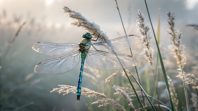 dragonfly on the grass