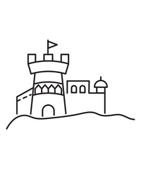 Naklejka premium fort icon, vector best line icon.