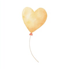 Watercolor Heart-Shaped Balloon