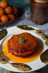 Indian Festive Food Malpua Sweet Dish on Plate