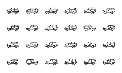 Travel and Adventure Line Icons Set – Tourism, Vacation, Hiking, Camping, Airplane Ticket, Luggage, Backpack, Mountain Climbing, Surfing, Cycling, Snorkeling, Summer Holiday and Outdoor Exploration Ve