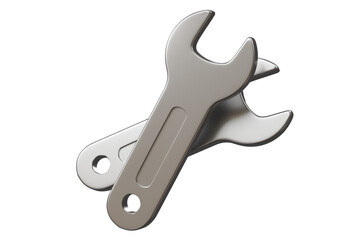 3d wrench tools icon. repair and maintenance concept. Minimal cartoon silver spanners stacked for mechanic work isolated on white background. 3d render.
