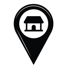 home location icon, home location symbol isolated on transparent background