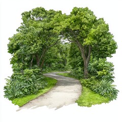Winding Path Through Lush Green Landscape