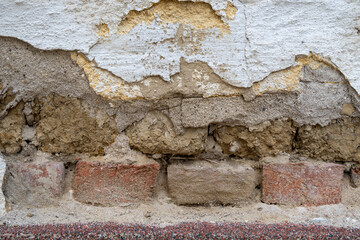 Old Wall with Damaged Plaster