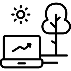 digital nomad icon illustration design with outline