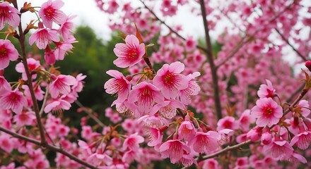 Fototapeta premium Beautiful Pink Cherry Blossom Tree in Bloom.