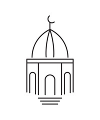 mosque icon, vector best line icon.