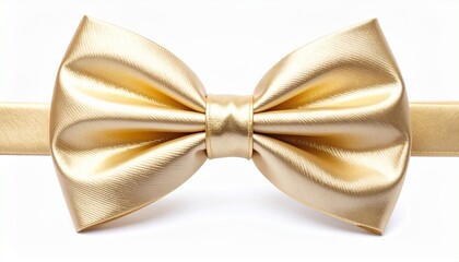 Metallic gold bow tie on matching band.
