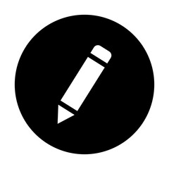 black and white illustration of pencil icon