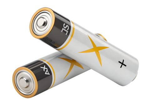 Stacked AA Batteries with Lightning Bolt Symbol