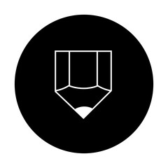 black and white illustration of pencil icon