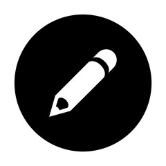 black and white illustration of pencil icon