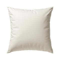 Simple plain off white square cushion pillow isolated on white. PNG transparent