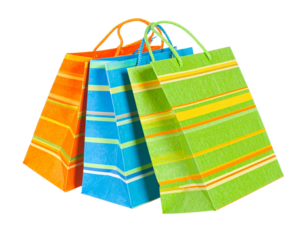 colorful shopping bags isolated