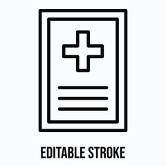 Obraz premium Hospital Signboard, Medical Icon Sign Vector Icon, Isolated Vector Lineal Style Icon, Editable Stroke.