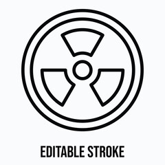 Fototapeta premium Radiation Sign Vector Icon, Isolated Vector Lineal Style Icon, Editable Stroke.