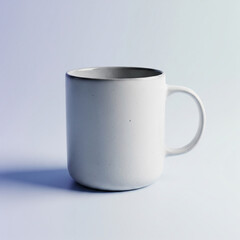 Ceramic Mug on Pastel Gradient: High-Key Black & White Catalog Photo