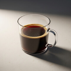 Glass Coffee Mug Product Photo: Minimalist, High-End, 4K