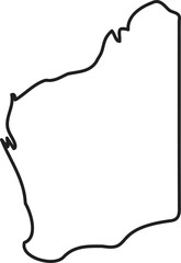 Outline map of western australia showing the distinctive shape of the australian state