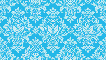 Vector art of seamless damask pattern with floral ornament, vintage style background for wallpaper and textile design, elegant decoration with luxury texture and classic art