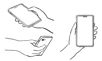 スマートフォンを持つ手のイラスト