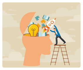 Upskill concept, learn new things or knowledge development for new skill.